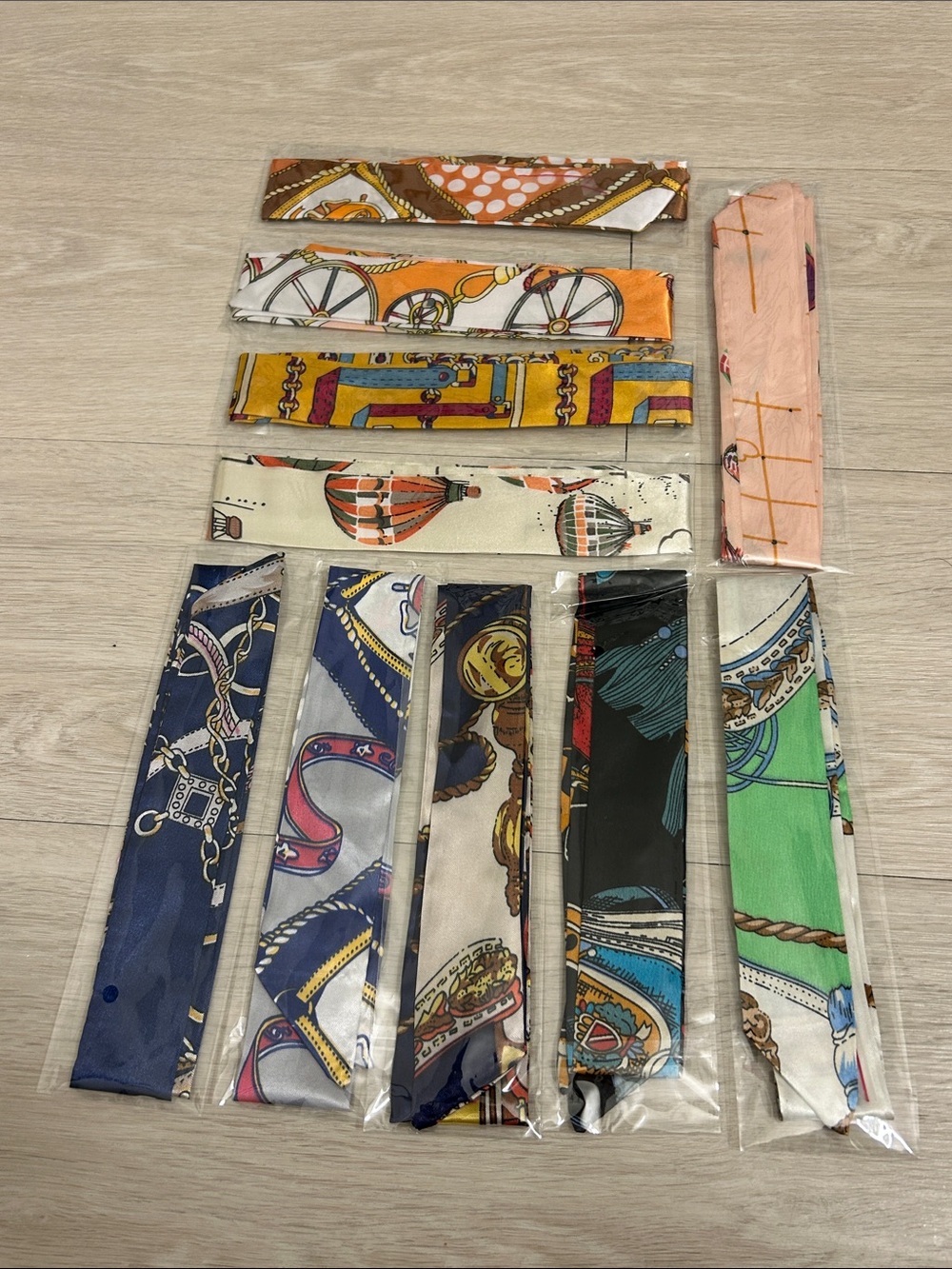 Purse Satin Scarf Set of 10 #11—Various Patterns and Colors